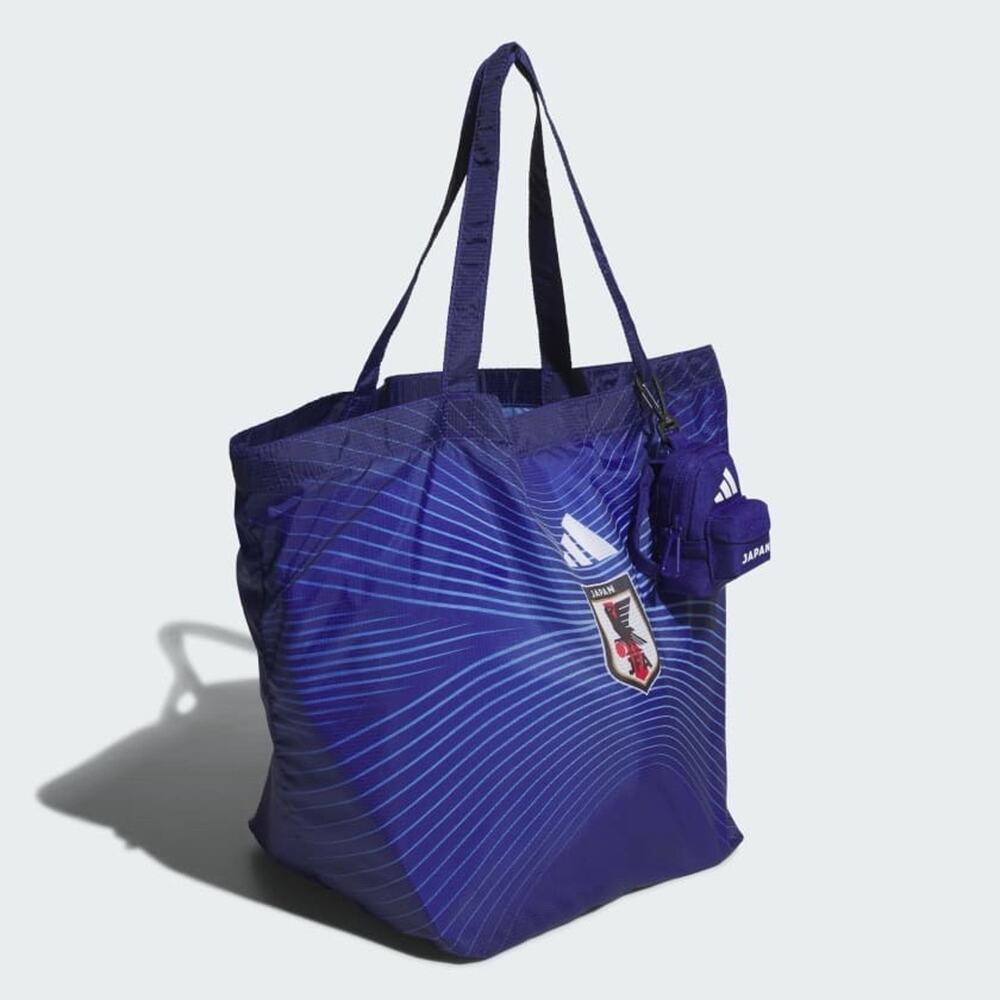 Adidas Japan Soccer 26 Packable bag In Blue Clip Keychain Mini Backpack